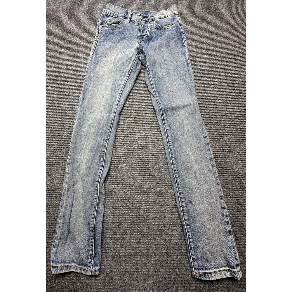 mnml Jeans Womens 28 Blue Distressed Denim Straight Leg Light Wash Casual Pants